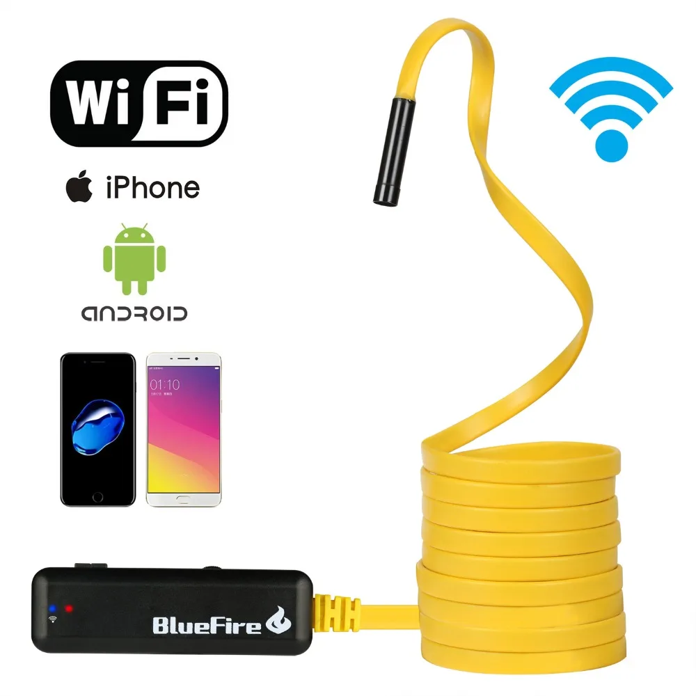 Rigid WiFi Endoscope Waterproof HD Resolutions Inspection Snake Camera with 6 LED Lights for All iPhones/Android Phones/Tablet camera : image Rigid WiFi Endoscope Waterproof HD Resolutions Inspection Snake Camera with 6 LED Lights for All iPhones/Android Phones/Tablet camera