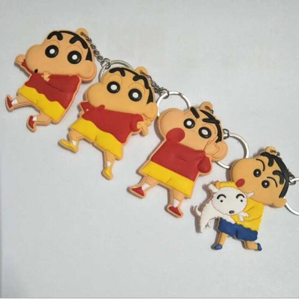 

Crayon Shin-chan Cosplay keychain Shnnosuke PVC Pendant aircraft boarding bags hanging jewelry accessories Llavero Chaveiro 2018