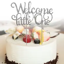 Добро пожаловать маленький один горный хрусталь Металлический торт Топпер кекс выбирает сладкий ребенок душ День рождения украшения