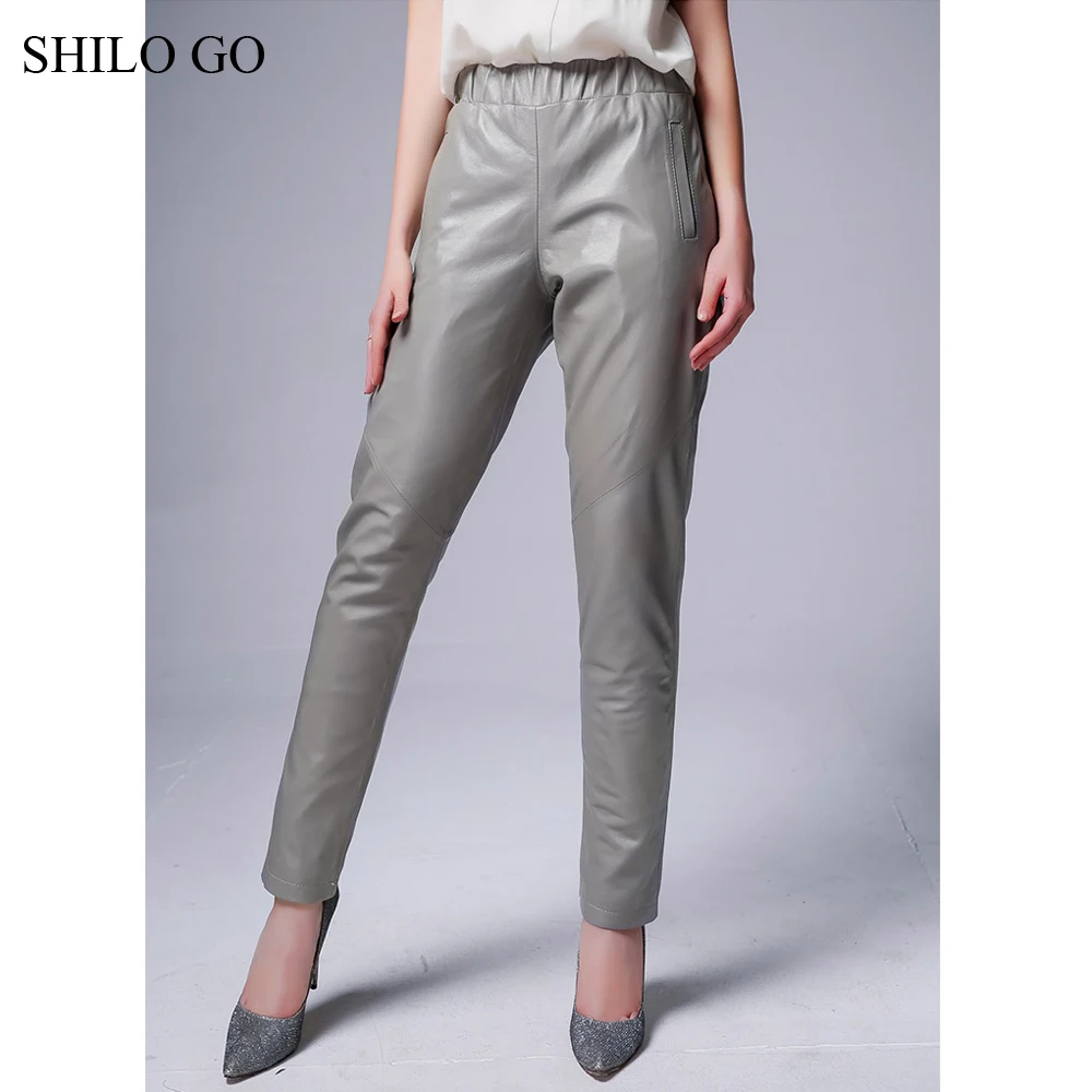 Кожаные Брюки SHILO GO осенние модные брюки из натуральной овечьей кожи эластичные