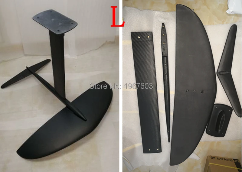 Largest L hydrofoil Pure 3K Carbon Wings+Aluminum fuselage mast plate Hydrofoil Foils for SUP Surf Foil