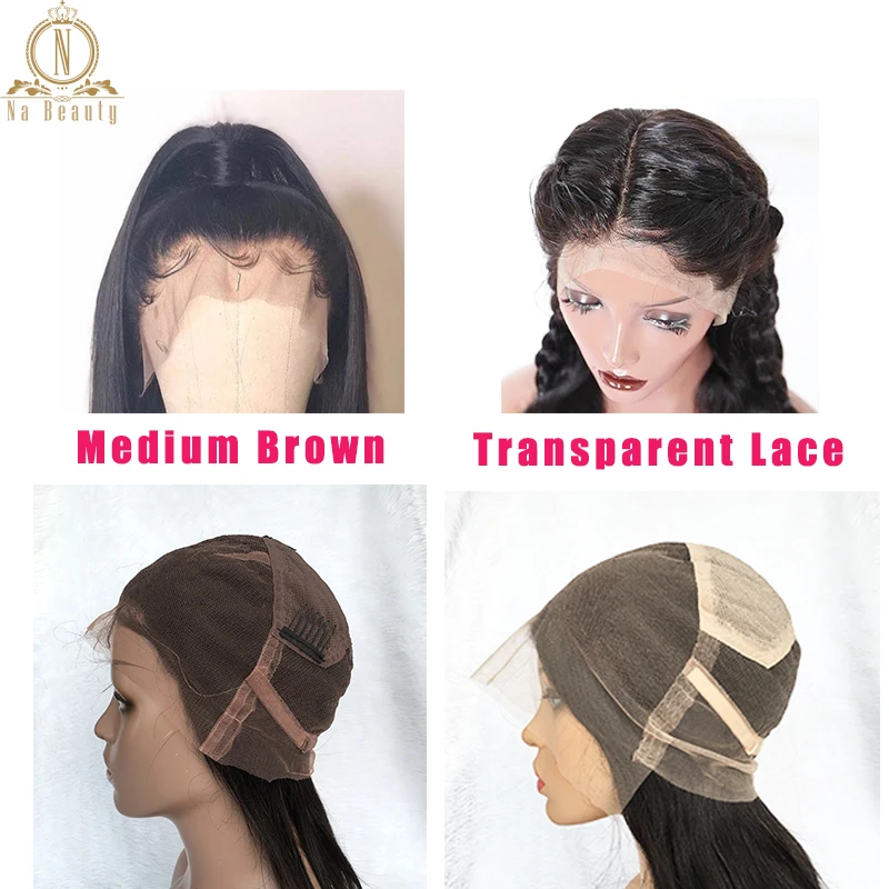 Transparent Full Lace Wigs Body Wave Glueless Pre Plucked Natural Hairline With Baby Hair Peruvian Remy Hair Wig Bleached Knots
