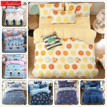 

4pcs Set Kids Student Bed Sheet Duvet Cover Pillowcase 1.5m 1.8m 2.0m 2.2m Full King Queen Twin Single Size Bedspread Bedclothes