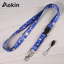 Aokin ремешок на шею для ключей ID карты тренажерный зал мобильный телефон ремни USB держатель бейджа DIY висячая веревка Lanyard correa cuello