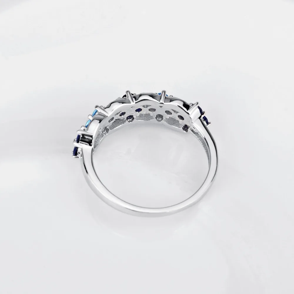 Серебряное кольцо 925 пробы серебро Буле кольцо AAA CZ кольца в форме цветов для Для женщин тонкой Crysatl ювелирные изделия Летнее цветочное кольцо из серебра 925 пробы