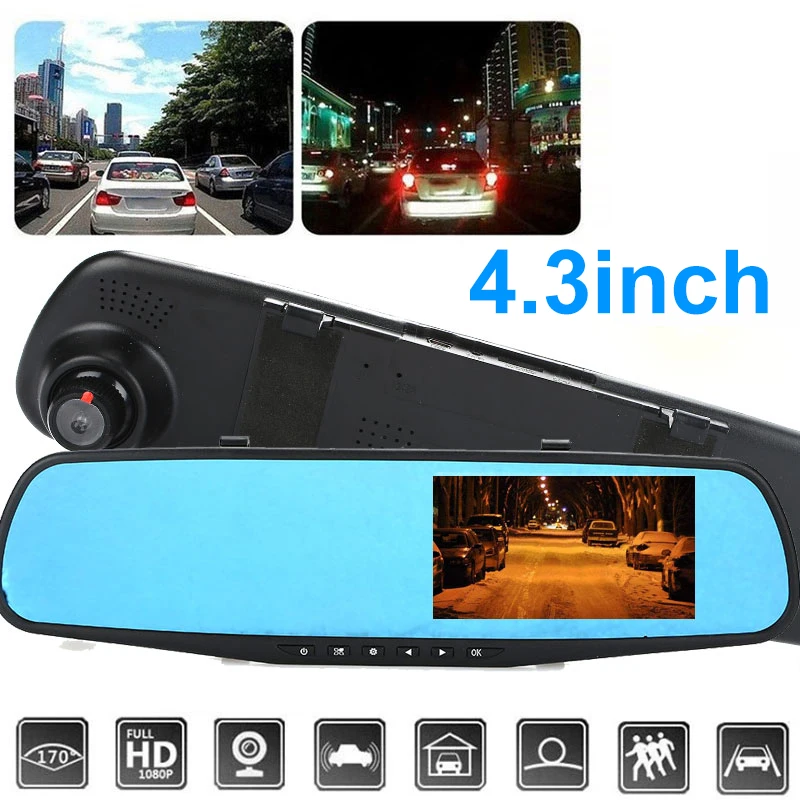 

Vehemo FHD 1080P Night Vision Car Dash Cam Vehicle Rearview Mirror Car Accessories DVR Camera Rearview Recorder Kits Car DVR