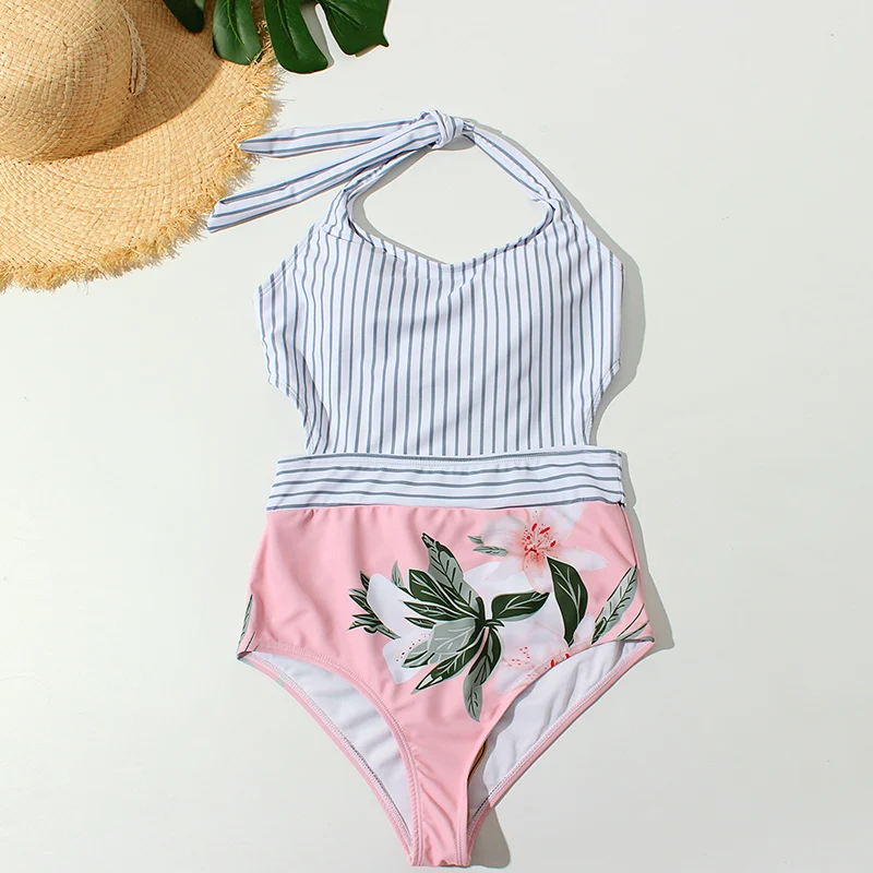 2019 сексуальное полосатое бикини для девушек цельный сексуальный образ