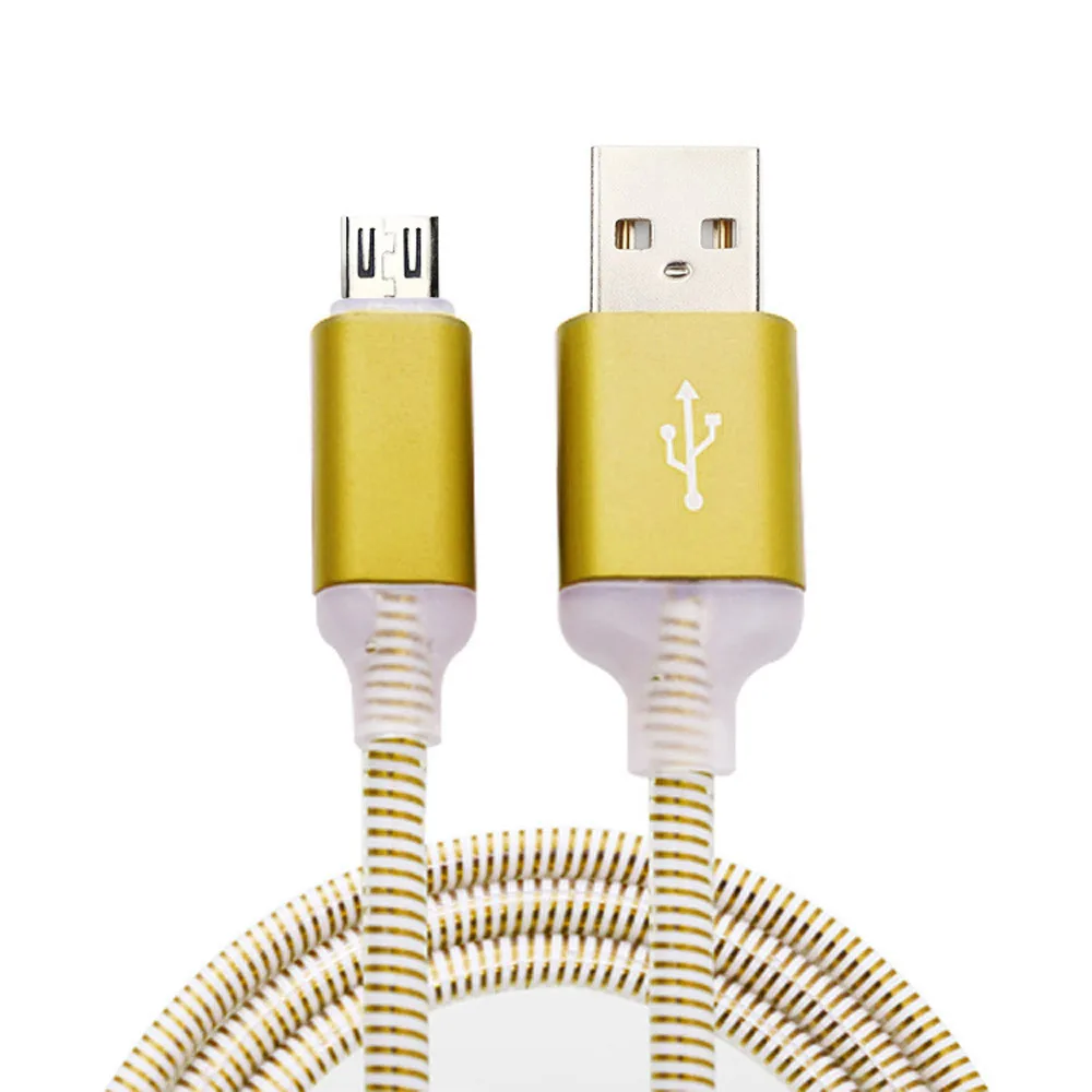 مصغرة كابل يو اس بي المصغّر usb سريع شحن بيانات لالروبوت الهاتف مرئي الصمام تدفق ضوء كبل مزامنة تمديدات كابلات usb z75