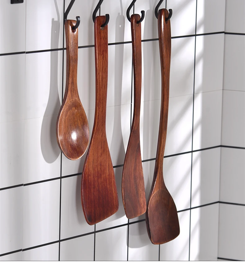 Натуральная древесина с длинной ручкой шпатель деревянный рисовый суп кухонная лопатка инструменты ручной работы японский стиль кухонная утварь