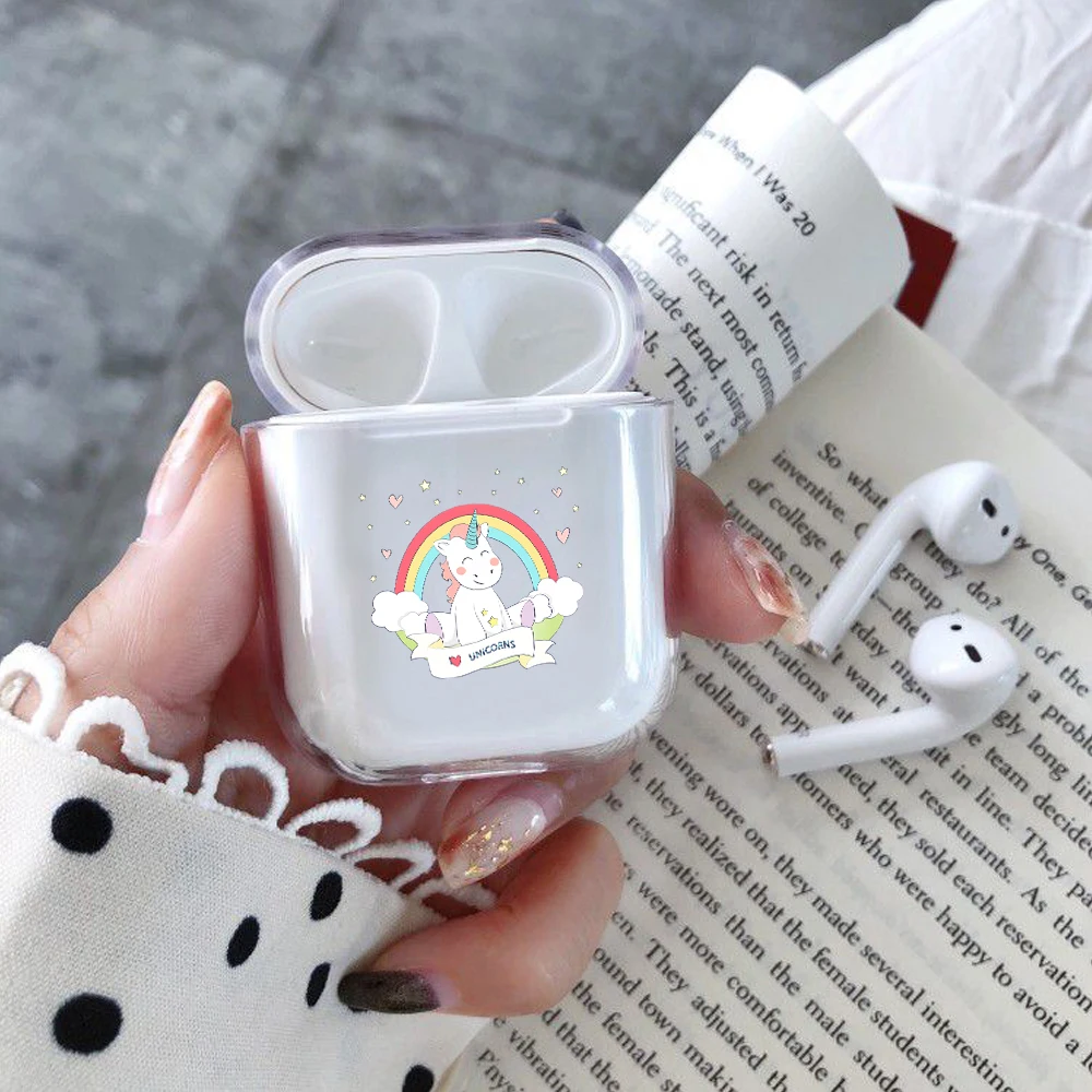 Мультяшный чехол с единорогом для Apple airpods 1/2 мягкий милый беспроводной Bluetooth