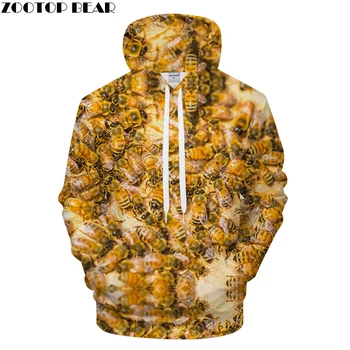 

Bee Print Hoodies 3D Animal hoodie Men Women Hoody Streatwear Sweatshirt Harajuku Tracksuit Anime Pullover Fruit Coat Drop ship