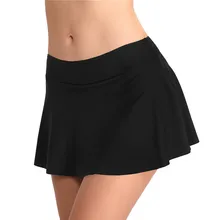 Защитные штаны юбка бикини купальная одежда юбка Сексуальная женская Средняя талия Однотонная юбка бикини Низ купальный костюм купальная плиссированная юбка XL