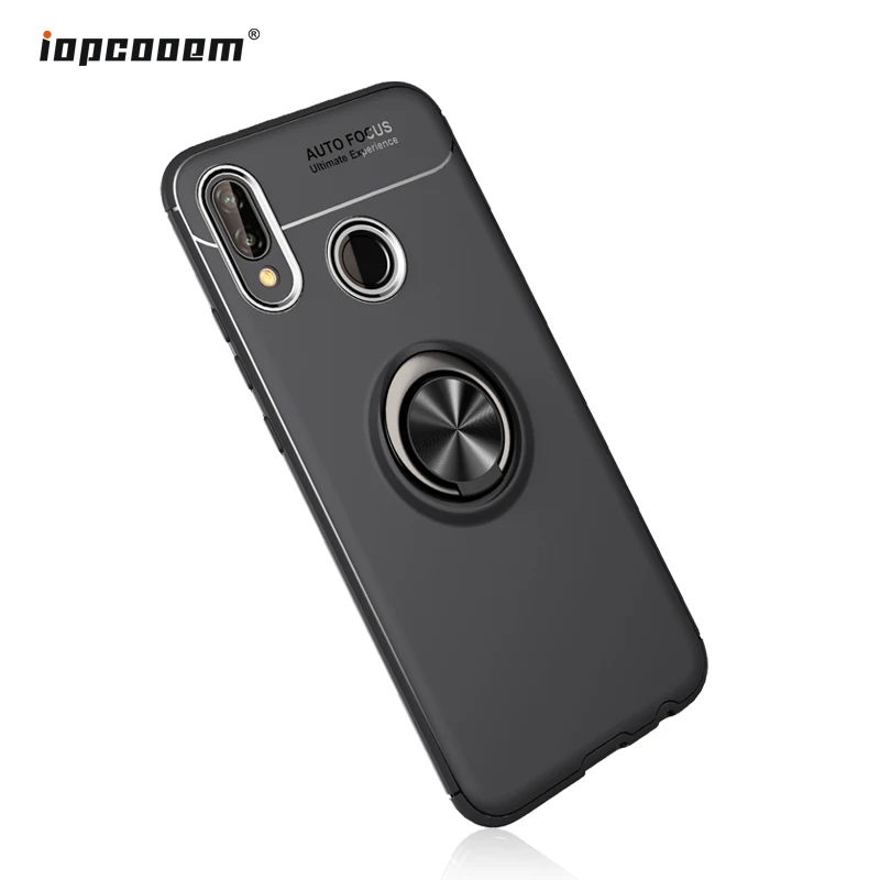 

For Huawei Honor play Case Rotating Finger Ring Holder Matte Soft Silicone Back Cover For Huawei Honor play Coque6.3"inch