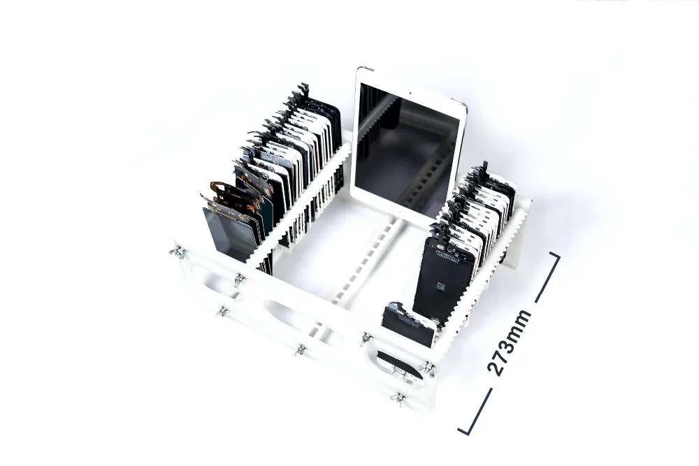 

Universial Phone LCD Stand Holder Tray Slots Storage Box for iPhone Samsung LCD Panel Refurbish Support Station