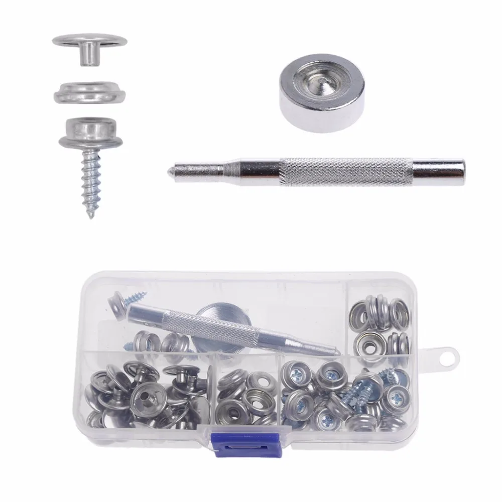 

Stainless Steel Boat Marine Canvas Fabric Snap Cover Button Socket Kit A17