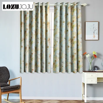 

High shading short modern blackout curtains for kitchen ready made curtains living room window grommet top curtains