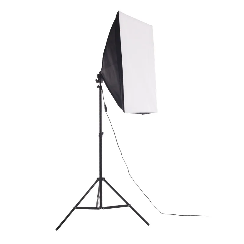 Photography Lighting Kit 2m Studio Light Stand Tripod + 50x70cm Photo Studio Softbox Light Tent with E27 Socket Bulb Holder