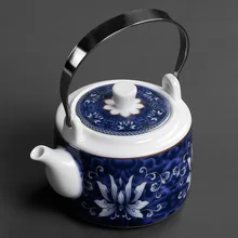 Фарфоровый чайник, керамический большой объем, большой синий и белый фарфор, бутылка для холодной воды, подъемный луч, чайник для дома lo927708