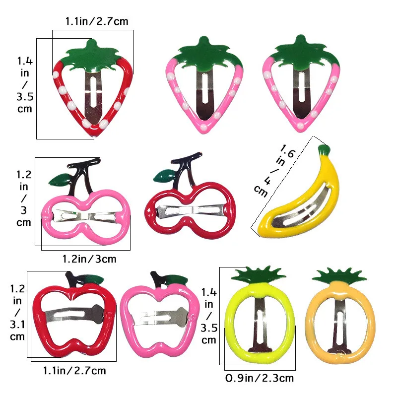 6 шт./компл. корейские заколки для волос шпильки для девочек фруктовое яблоко клубника вишневые металлические заколки милые маленькие детские заколки для волос