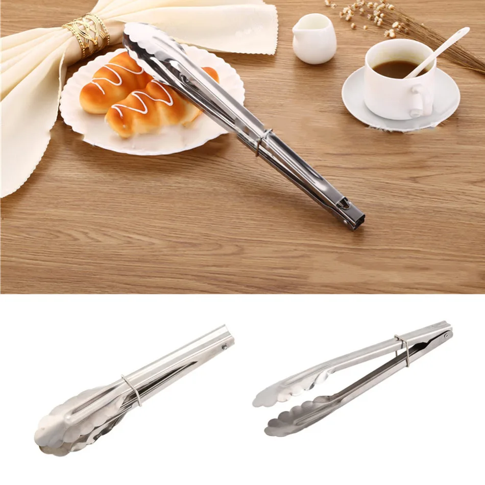New High Quality Stainless Steel Salad Bread BBQ Buffet Food Tongs Clip