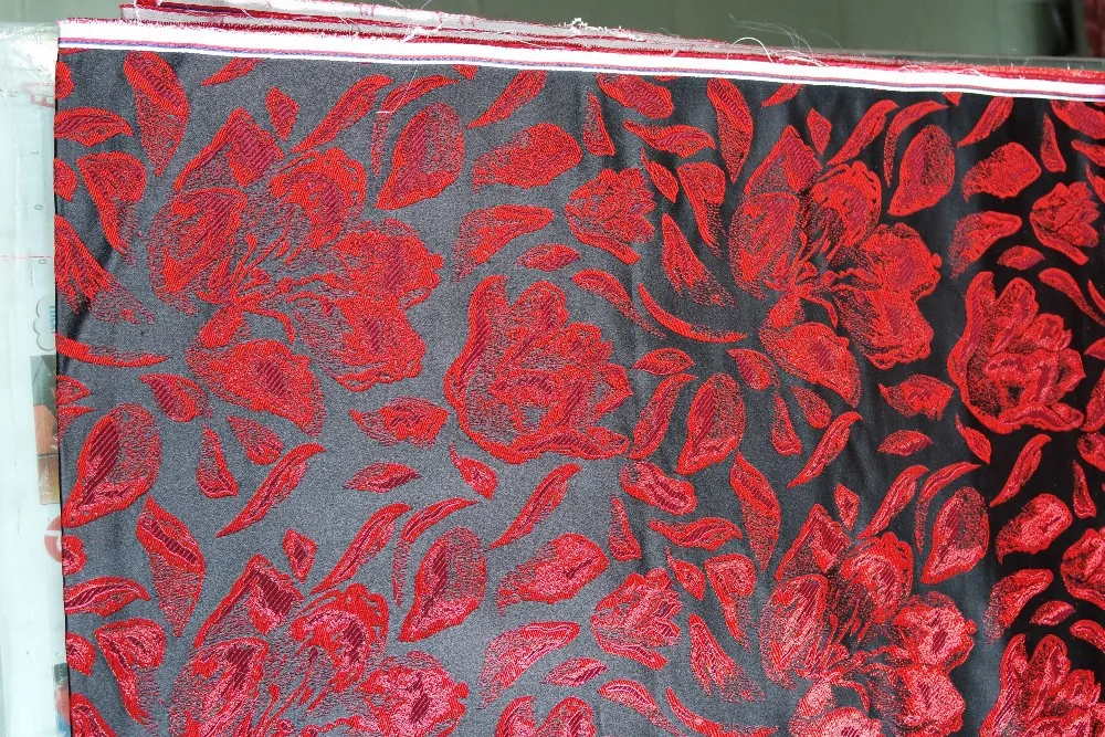 Китайская шелковая парча тканая Дамасская ткань cheongsam Подушка черная спинка с узором цветов Красной лилии