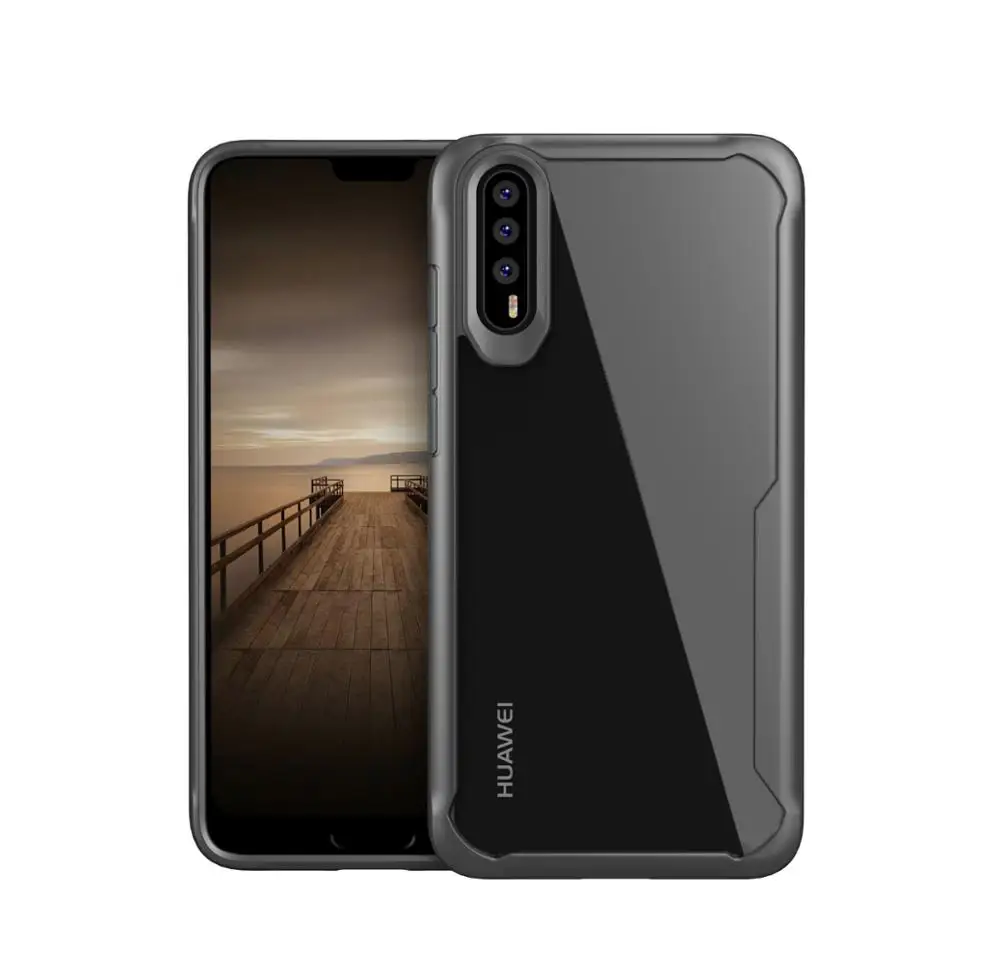 Для HUAWEI P20 Pro чехол Роскошный "Авто фокус" Письмо ПК и ТПУ ультра тонкий ударопрочный телефон задняя крышка Чехлы для HUAWEI P20 - Цвет: Grey