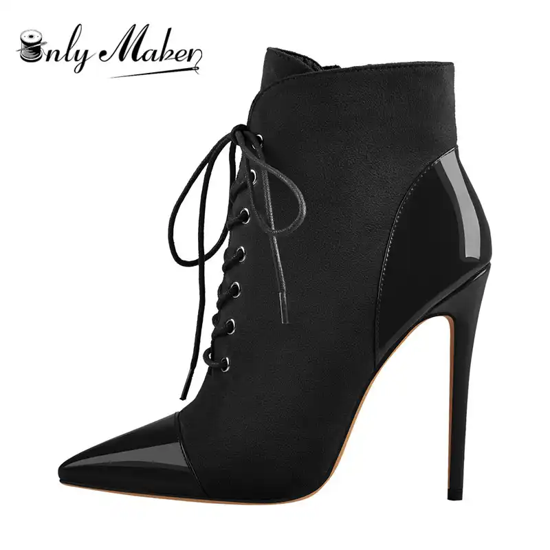 black bootie stiletto heel
