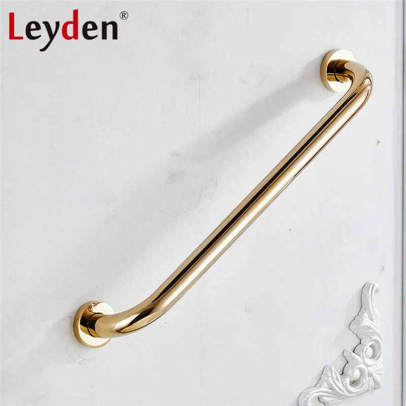 Leyden 30 50cm Polished Gold Grab Bar Safety Handle Wall Mount Copper Handrail Safety Bar for