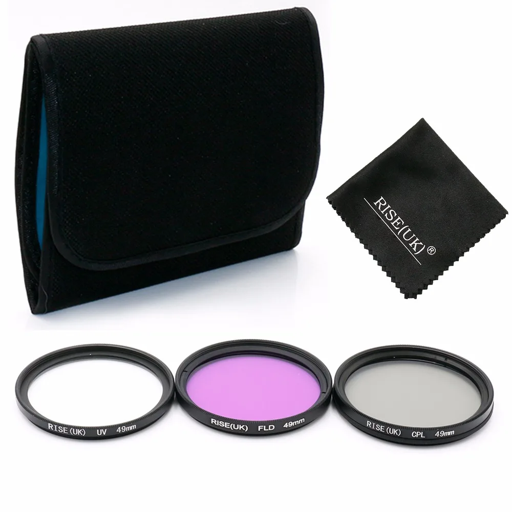 RISE(UK) 49mm UV FLD CPL+bag +gift Filter Set filter for Canon nikon