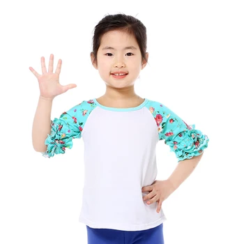 

2018 Summer Girls Shirts Raglans Half Sleeve Top Icing Floral Print Shirt Girls Clothes 1-8T Wholesale Toddler Girl Shirts