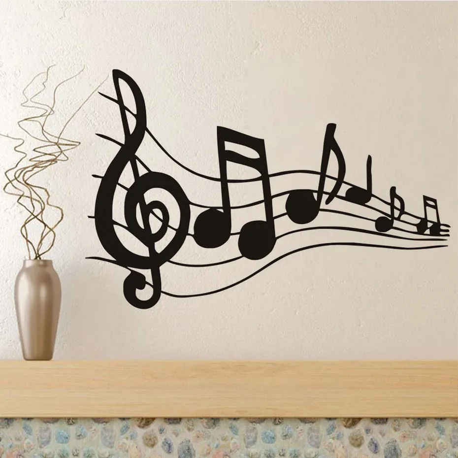 

PVC Removable High Quality Musical Notation Wall Sticker Living Room Vinyl Self Adhesive Art Music Notes Home Decor