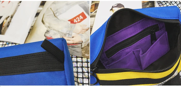Menghuo Unisex Fanny Pack Belt Bag Panelled Waist Bag Purse Chest Fanny Pack Travel Cashier Belt Hip-hop Rock Boys Girl Bag 2018_39-1