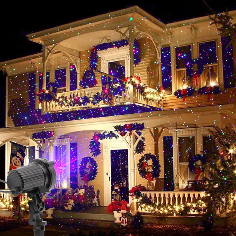ALIEN RGB Remote Static Star Dots láser proyector Luz Jardín exterior impermeable Navidad árbol Navidad vacaciones ducha iluminación - 5