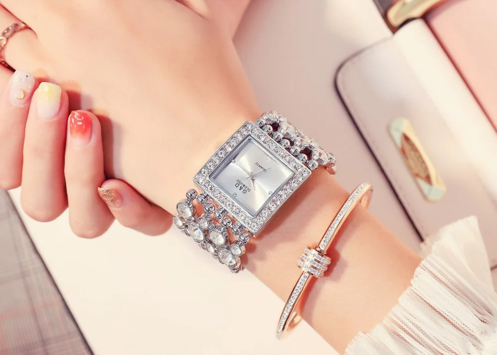 G& D Роскошные Брендовые женские часы-браслет с бриллиантами, серебряные ЖЕНСКИЕ НАРЯДНЫЕ часы, кварцевые наручные часы, женские часы, подарок