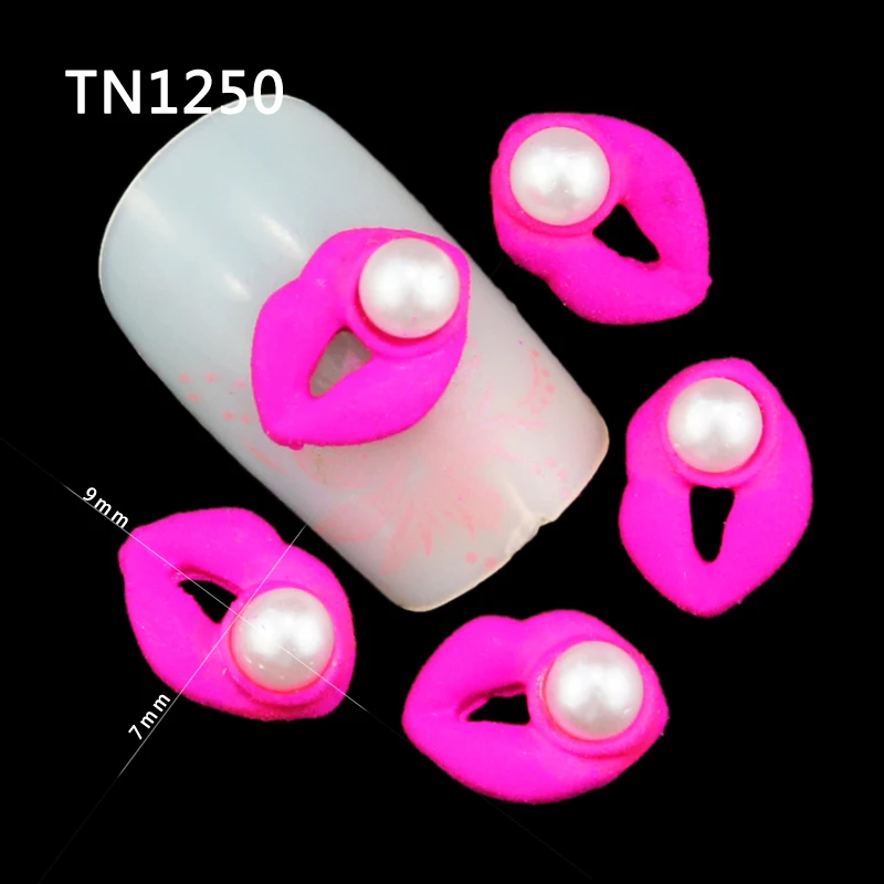 10 шт./лот красный розовое золото розовый губы жемчужные 3d-украшения для ногтей блестки украшения для ногтей TN1246-1250