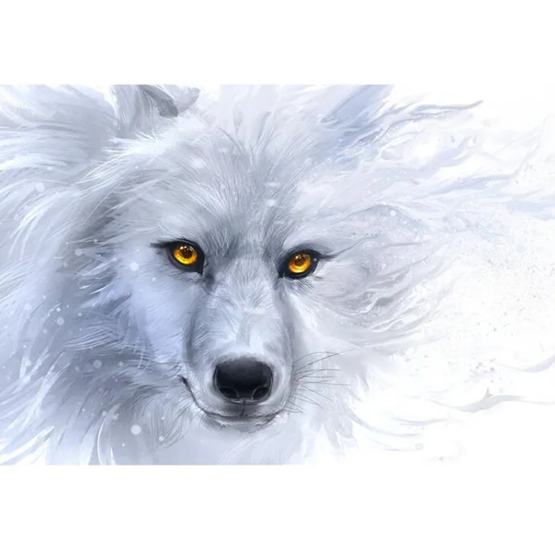

20x25cm Rhinestone painting crystal Home Decor DIY Diamond painting white Wolf 3D cross stitch pattern diamond embroidery RD71