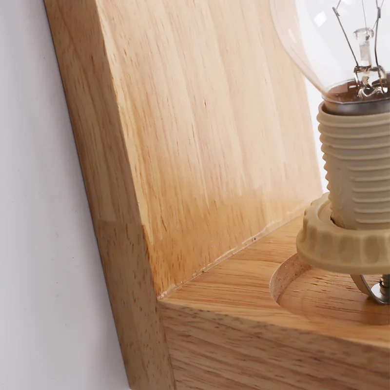 Kaufen Apextech Holz Wand Lampe Moderne Nordic Stil E26 E27 Birne wand Leuchtet Matt Glas Schatten + Holz Nacht Nacht licht für Home