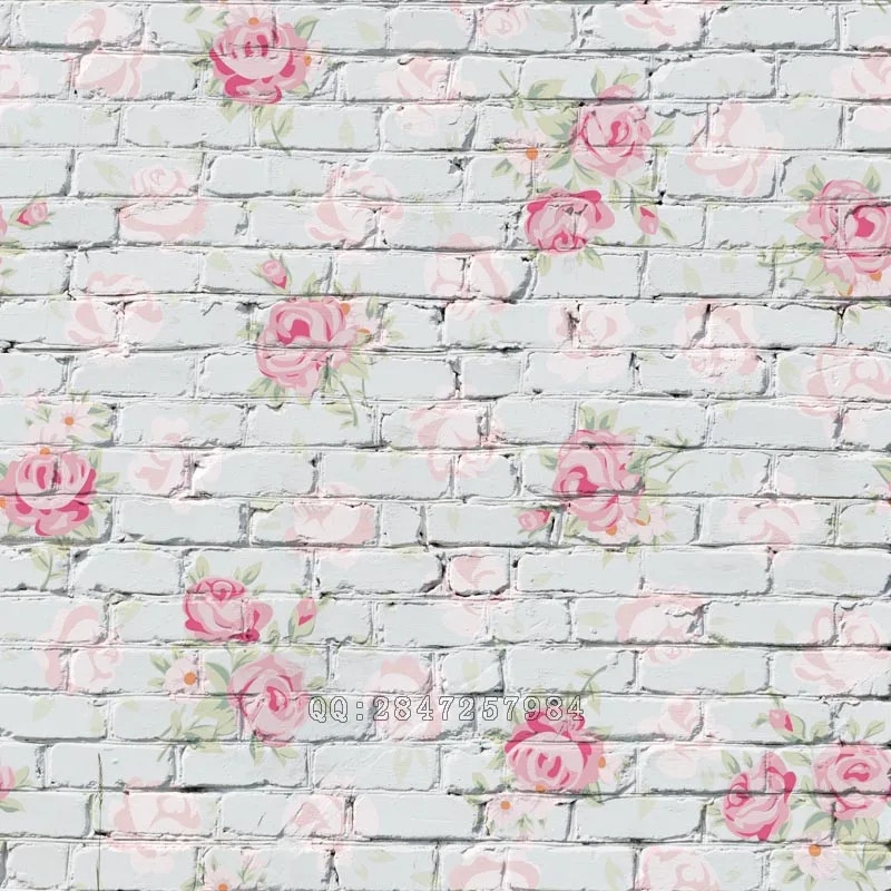 Mehofoto Seamless Vinyl Photography Background Flower Brick Backdrops Computer Children backdrop for photo Studio S 1384