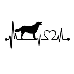 19*7.9 см Золотой Лабрадор сердцебиение собака Наклейки для автомобиля виниловая наклейка автомобиля Стайлинг бампер украшения