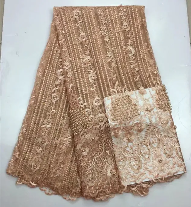 

Newcoming african mesh lace fabric high quality beaded net tulle lace fabric for wedding 5yards/piece free shipping ydo281