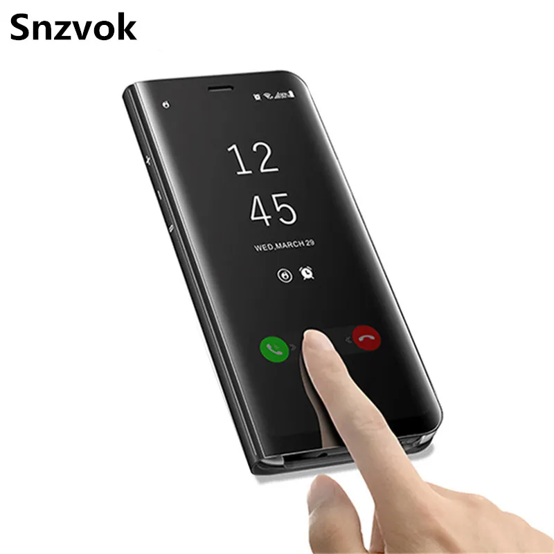 

Snzvok Luxury Mirror Plating Smart case for Samsung S8 plus Wake Flip Stand Cover Flip hard cover for Galaxy S8 S6 S7 edge