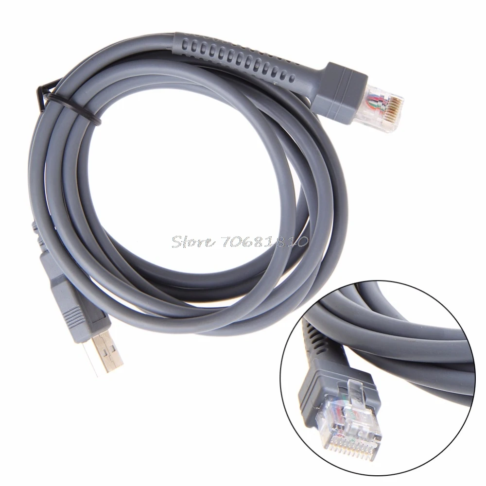 

2M Symbol Barcode Scanner USB Cable LS1203 LS2208 LS4208 LS3008 CBA-U01-S07ZAR