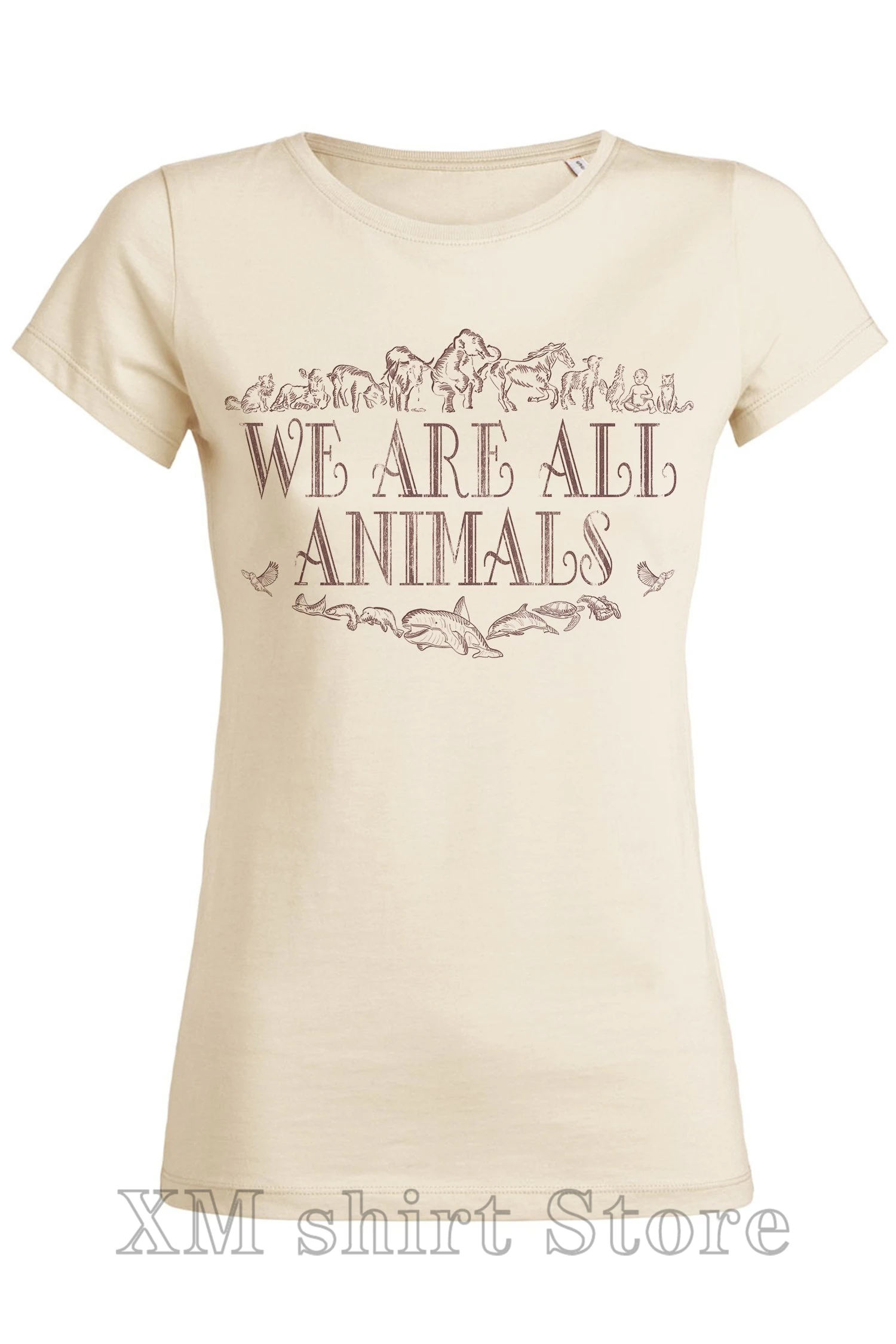 

organic cotton t-shirt woman tee-shirt animal rights tee vegan vegetarian organic unbleached cotton pig friend not food vintage