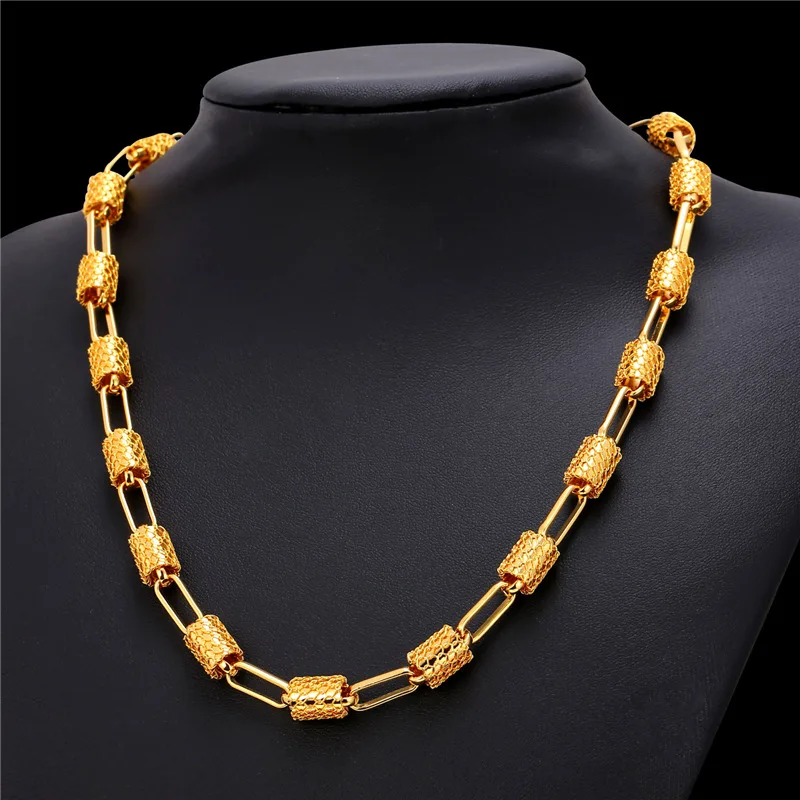 2016 Yellow Gold Color Chain Necklace For MenWomen Fashion Jewelry