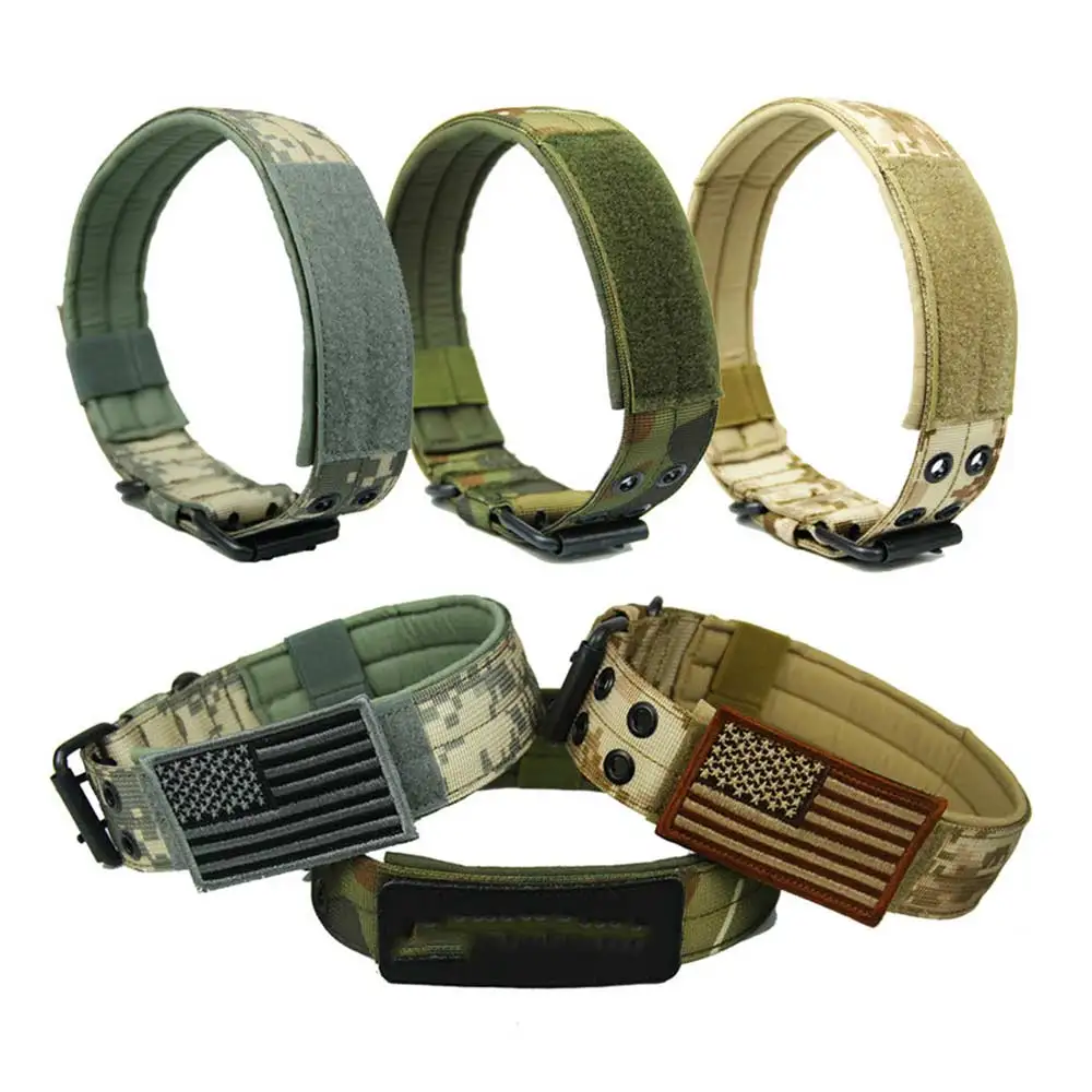 

QQQPET Adjustable Nylon Dog Collars Military Collar Dog Police Pet Products Training Outdoor Comfortable Dog Necklace For Pet