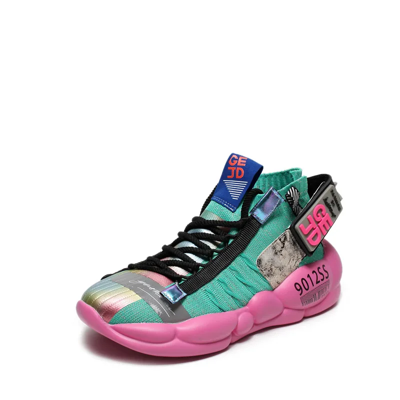 

2019 summer and autumn new breathable elastic socks shoes lazy shoes a pedal reflective thick-soled old shoes
