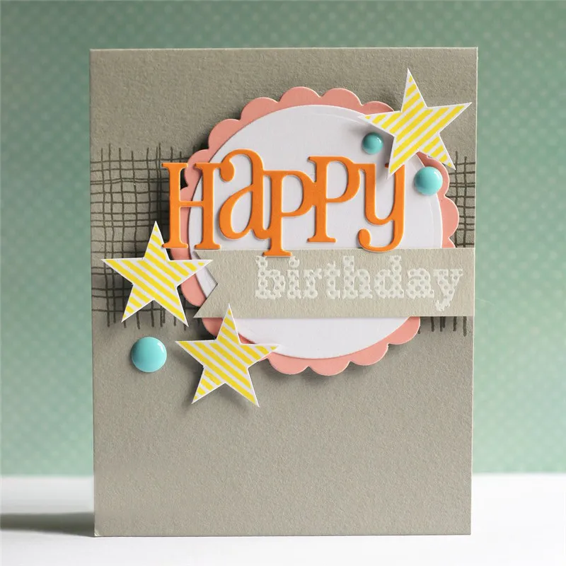 

Naifumodo Happy Large Word Metal Cutting Dies for Diy Scrapbooking Die Cut for Paper Card Making Craft Embossing Happy New Year