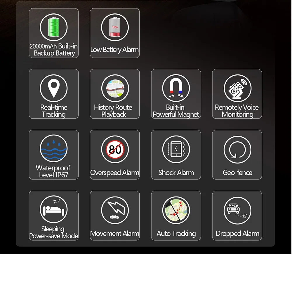 Автомобильный gps трекер LK209C 20000 мА/ч, Батарея в режиме реального времени локатор мощный магнит в режиме ожидания 240 дней Водонепроницаемый IP67