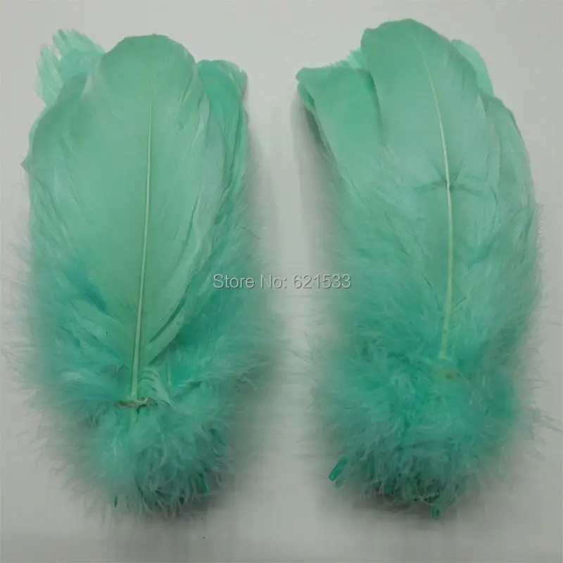 

200PCS/LOT!Blue Green GOOSE NAGOIRE Wholesale feathers,real feather for millinery,weddings,accessories,crafts/5-6inches(12-15cm)