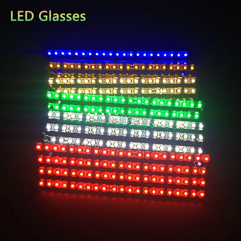 Светодиодный очки шесть стиль цвета световой вечерние Освещение красочные светящиеся Классические игрушки для танцев DJ, вечерние украшения
